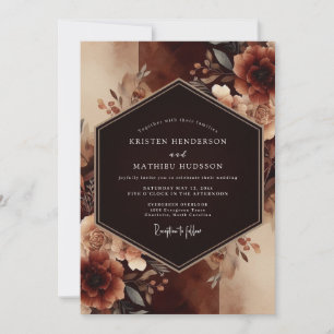 Invitation Mariage Automnal Dramatique Rouille