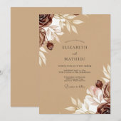 Invitation Mariage Automnal D'une Élégance Douce (Devant / Derrière)