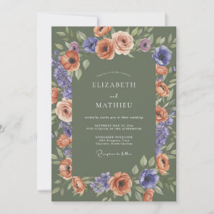 Invitation Mariage Automnal Élégant au Vert Sauge