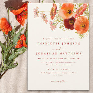 Invitation Mariage Automnal Élégant Bohème Floral