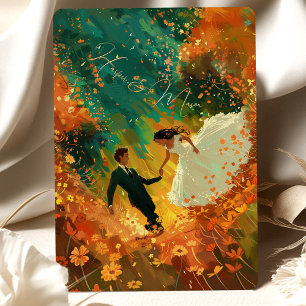 Invitation Mariage Automnal Embrassant
