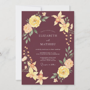 Invitation Mariage Automnal en Bordeaux Poli