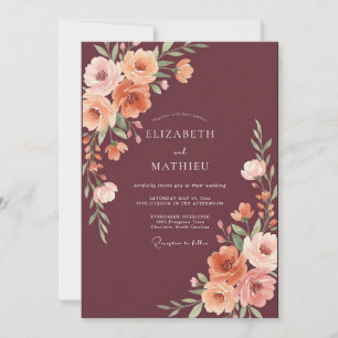 Invitation Mariage Automnal Enchanté en Bourgogne
