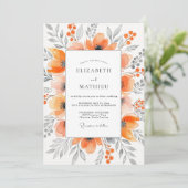 Invitation Mariage Automnal Éthéré Orange (Debout devant)