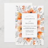Invitation Mariage Automnal Éthéré Orange (Devant / Derrière)