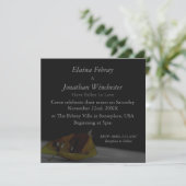 Invitation Mariage Automnal Feuille Tombée (Debout devant)