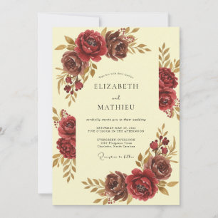 Invitation Mariage Automnal Grand Marron