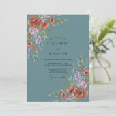 Invitation Mariage Automnal Humeur Sarcelle (Debout devant)