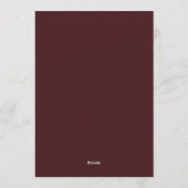 Invitation Mariage Automnal Luxuriant Bordeaux (Dos)