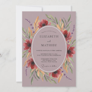 Invitation Mariage Automnal Mauve et Maussade