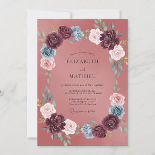Invitation Mariage Automnal Mauve Opulent