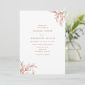 Invitation Mariage Automnal Moderne en Orange Brûlé (Debout devant)