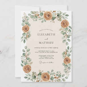 Invitation Mariage Automnal Ochre Généreux