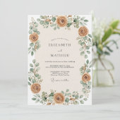 Invitation Mariage Automnal Ochre Généreux (Debout devant)