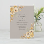 Invitation Mariage Automnal Ocre Poli (Debout devant)