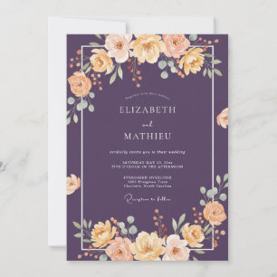 Invitation Mariage Automnal Opulent aux Prunes