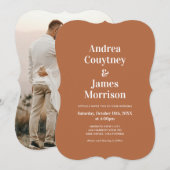 Invitation Mariage Automnal Orange Brûlé (Devant / Derrière)