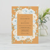 Invitation Mariage Automnal Orange Brûlé Intensa (Debout devant)