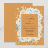 Invitation Mariage Automnal Orange Brûlé Intensa (Devant / Derrière)