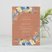 Invitation Mariage Automnal Orange Brûlé Intense (Debout devant)
