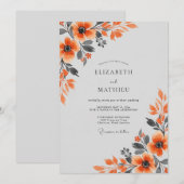 Invitation Mariage Automnal Orange Brûlé Poli (Devant / Derrière)