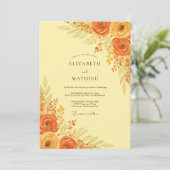 Invitation Mariage Automnal Orange Radiant (Debout devant)