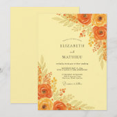 Invitation Mariage Automnal Orange Radiant (Devant / Derrière)