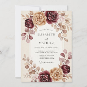 Invitation Mariage Automnal Orné de Bourgogne