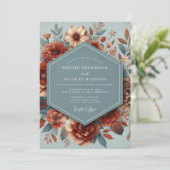 Invitation Mariage Automnal Paprika Ardoise (Debout devant)