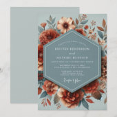 Invitation Mariage Automnal Paprika Ardoise (Devant / Derrière)