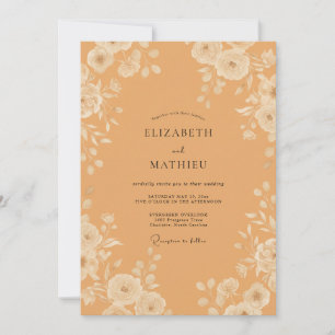 Invitation Mariage Automnal Polished Abricot