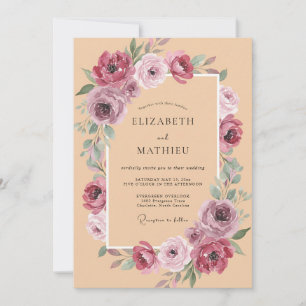Invitation Mariage Automnal Polished aux Pêches