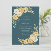 Invitation Mariage Automnal Radiant Sarcelle (Debout devant)