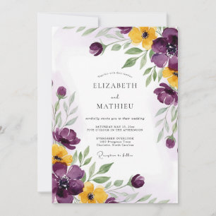 Invitation Mariage Automnal Radieux aux Prunes