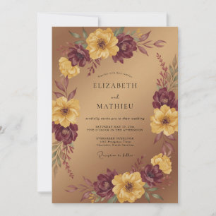 Invitation Mariage Automnal Radieux Bronze