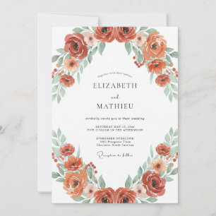 Invitation Mariage Automnal Radieux Rouille