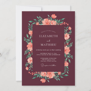 Invitation Mariage Automnal Raffiné en Bourgogne