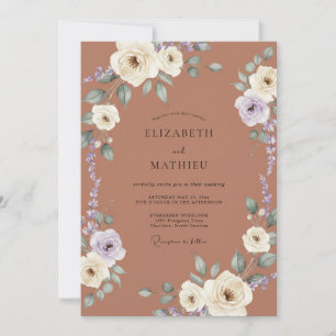 Invitation Mariage Automnal Raffiné en Terracotta