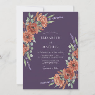 Invitation Mariage Automnal Resplendissant aux Prunes