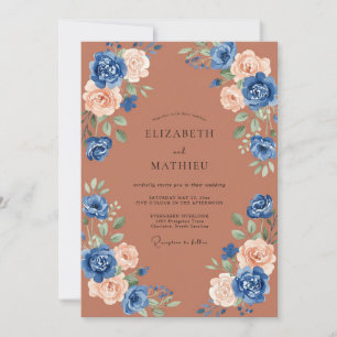 Invitation Mariage Automnal Resplendissant en Terracotta