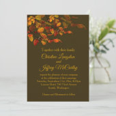 Invitation Mariage automnal rouge, brun, jaune (Debout devant)