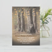 Invitation Mariage Automnal Rustique avec Arbre et Guirlande  (Debout devant)