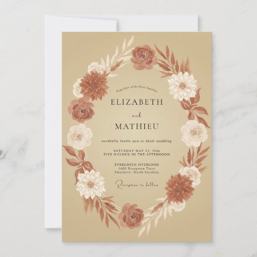 Invitation Mariage Automnal Rustique Bio (Devant)