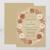 Invitation Mariage Automnal Rustique Bio (Devant / Derrière)