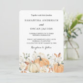 Invitation Mariage Automnal Rustique | Citrouille à l'aquarel (Debout devant)