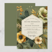 Invitation Mariage Automnal Saffron Sage (Devant / Derrière)