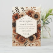 Invitation Mariage Automnal Sienne Bloom (Debout devant)