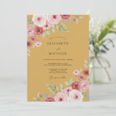 Invitation Mariage Automnal Somptueux Ocre (Debout devant)