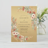 Invitation Mariage Automnal Sourd Doré (Debout devant)