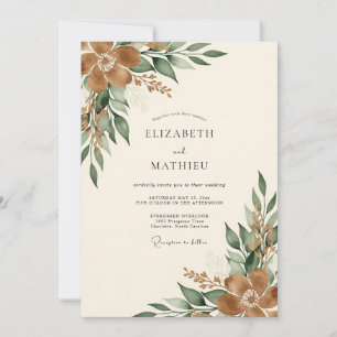 Invitation Mariage Automnal Sourd et Élégant